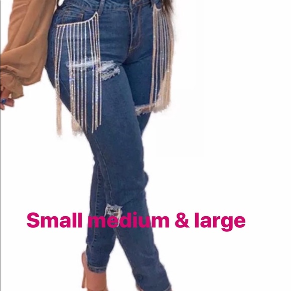 jeans with shingles on the side